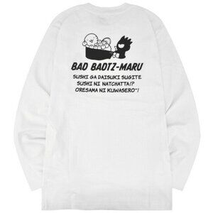 NEW Sanrio Badtz Maru Loves Sushi White Long Sleeve Tee